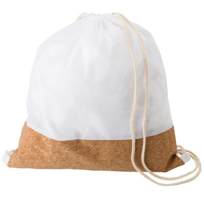 Promotional RPET and cork drawstring bag with cotton drawstrings - GP50960