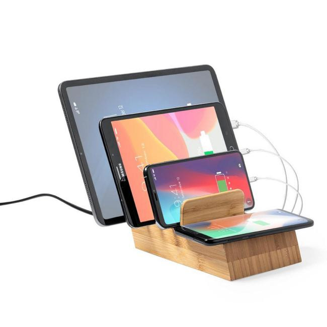 Promotional Bamboo wireless charger, phone/tablet stand - GP58334