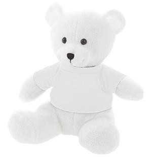 Promotional Forrest white, plush teddy bear - GP20144