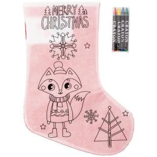 Promotional Christmas stocking for colouring, crayons - GP50067