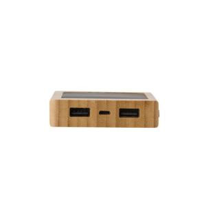 Promotional Bamboo power bank 8000 mAh, solar charger - GP50136