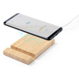 Promotional Bamboo wireless charger 5W, phone/tablet stand - GP50157