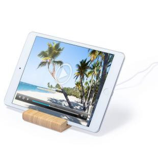Promotional Bamboo wireless charger 5W, phone/tablet stand - GP50157