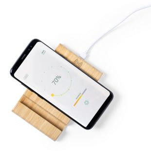 Promotional Bamboo wireless charger 5W, phone/tablet stand - GP50157