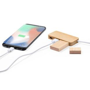 Promotional Bamboo USB hub 2.0 with USB type C - GP50199