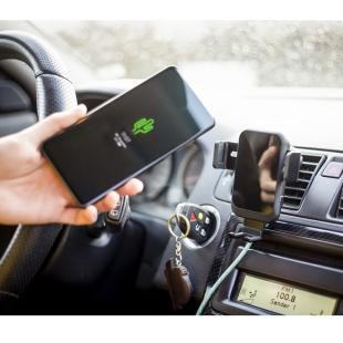 Promotional Mobile phone holder for car, wireless charger 10W - GP50350