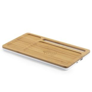 Promotional Bamboo wireless charger 5W, desk organizer - GP50360