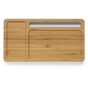 Promotional Bamboo wireless charger 5W, desk organizer - GP50360