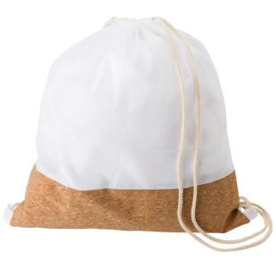 Promotional RPET and cork drawstring bag with cotton drawstrings - GP50960