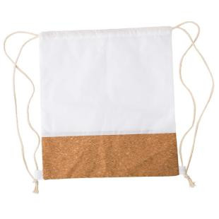 Promotional RPET and cork drawstring bag with cotton drawstrings - GP50960