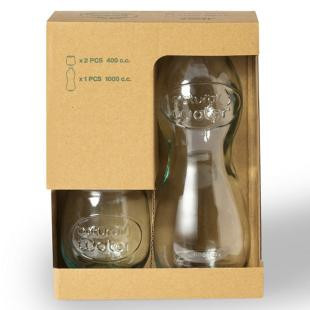 Promotional Set of 2 glasses and glass 1l bottle - GP57207