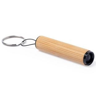 Promotional Bamboo LED light keyring - GP58293
