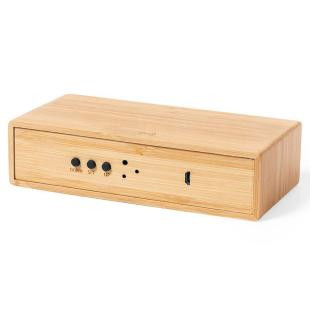 Promotional Bamboo wireless charger 5W, multifunctional clock - GP58309