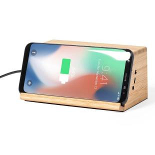 Promotional Bamboo wireless speaker/charger 10W