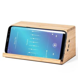 Promotional Bamboo wireless speaker/charger 10W - GP58312
