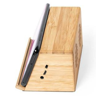 Promotional Bamboo wireless speaker/charger 10W - GP58312
