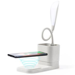 Promotional Wheat straw desk lamp, wireless charger 10W - GP58327