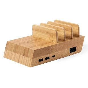 Promotional Bamboo wireless charger, phone/tablet stand - GP58334