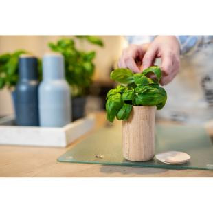 Promotional Wooden flower pot, basil seeds and soil - GP59964